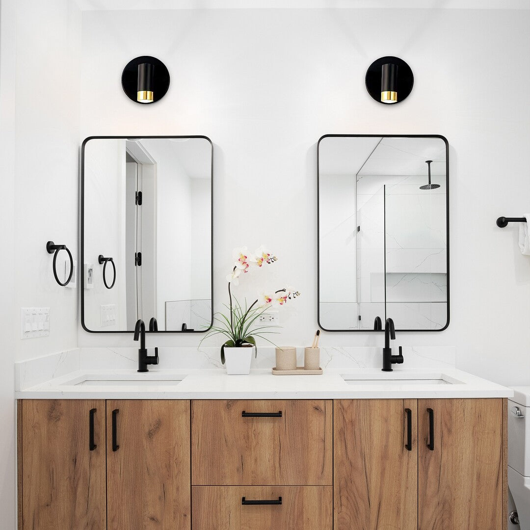 Aplica LED baie Kadir, negru/ auriu, 3W, 270lm, 4000K, IP20, Rabalux, 75040