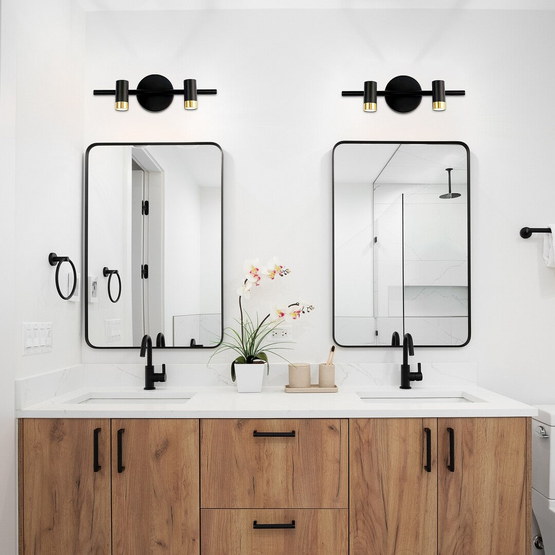 Aplica LED baie Kadir, negru/ auriu, 6W, 550lm, 4000K, IP44, Rabalux, 75041