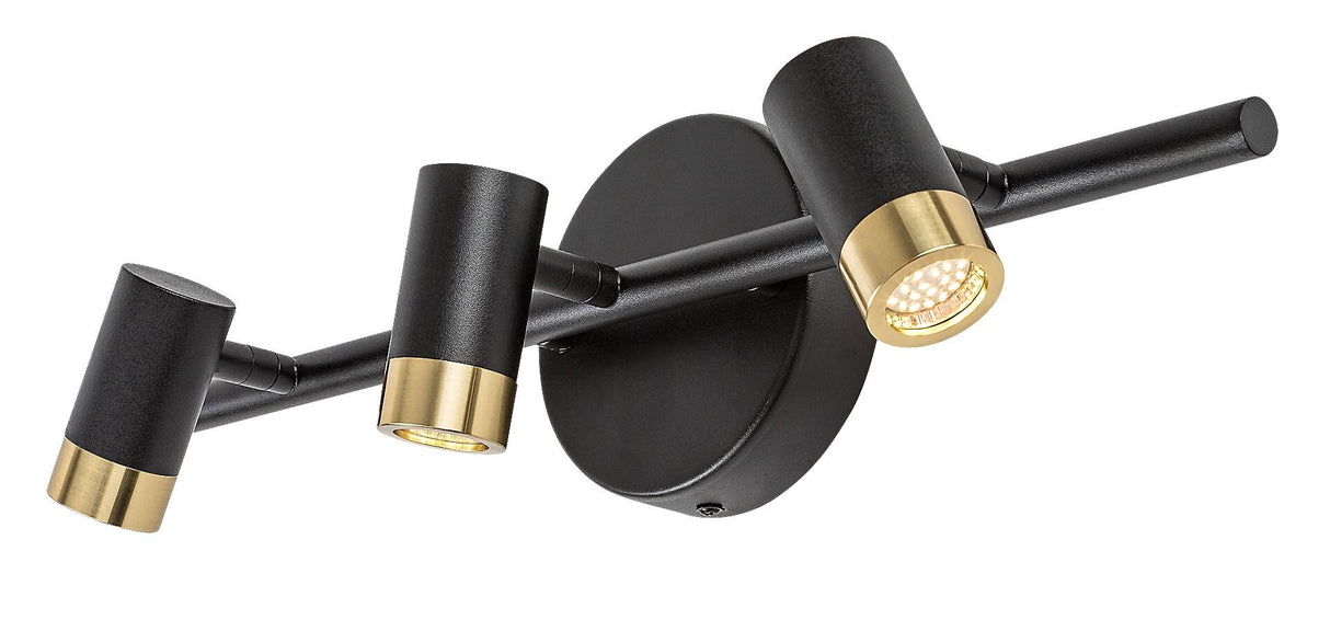 Aplica LED baie Kadir, negru/ auriu, 9W, 820lm, 4000K, IP44, Rabalux, 75042