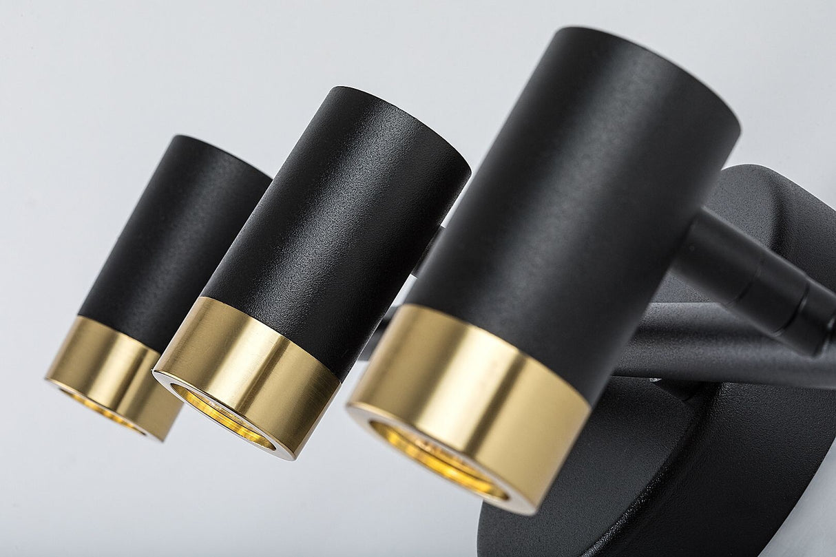 Aplica LED baie Kadir, negru/ auriu, 9W, 820lm, 4000K, IP44, Rabalux, 75042