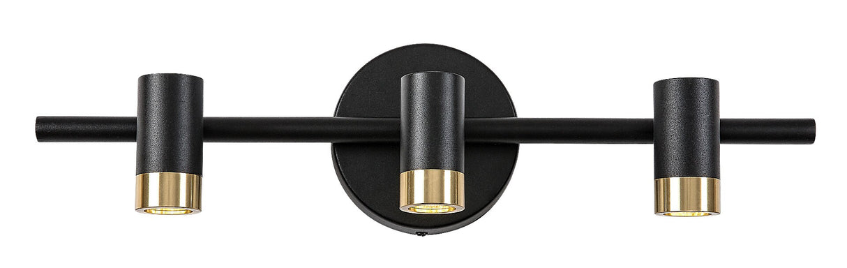 Aplica LED baie Kadir, negru/ auriu, 9W, 820lm, 4000K, IP44, Rabalux, 75042