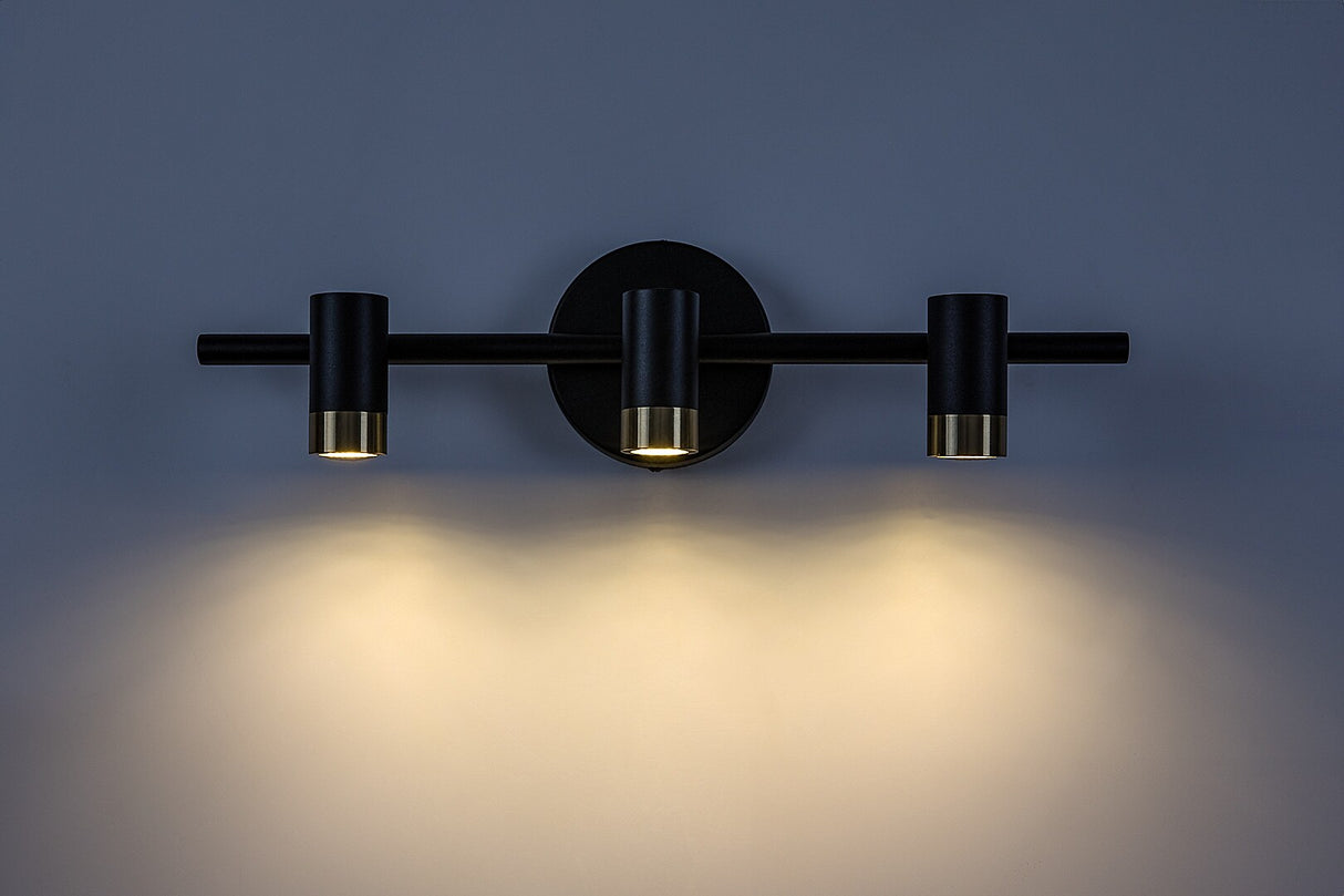 Aplica LED baie Kadir, negru/ auriu, 9W, 820lm, 4000K, IP44, Rabalux, 75042