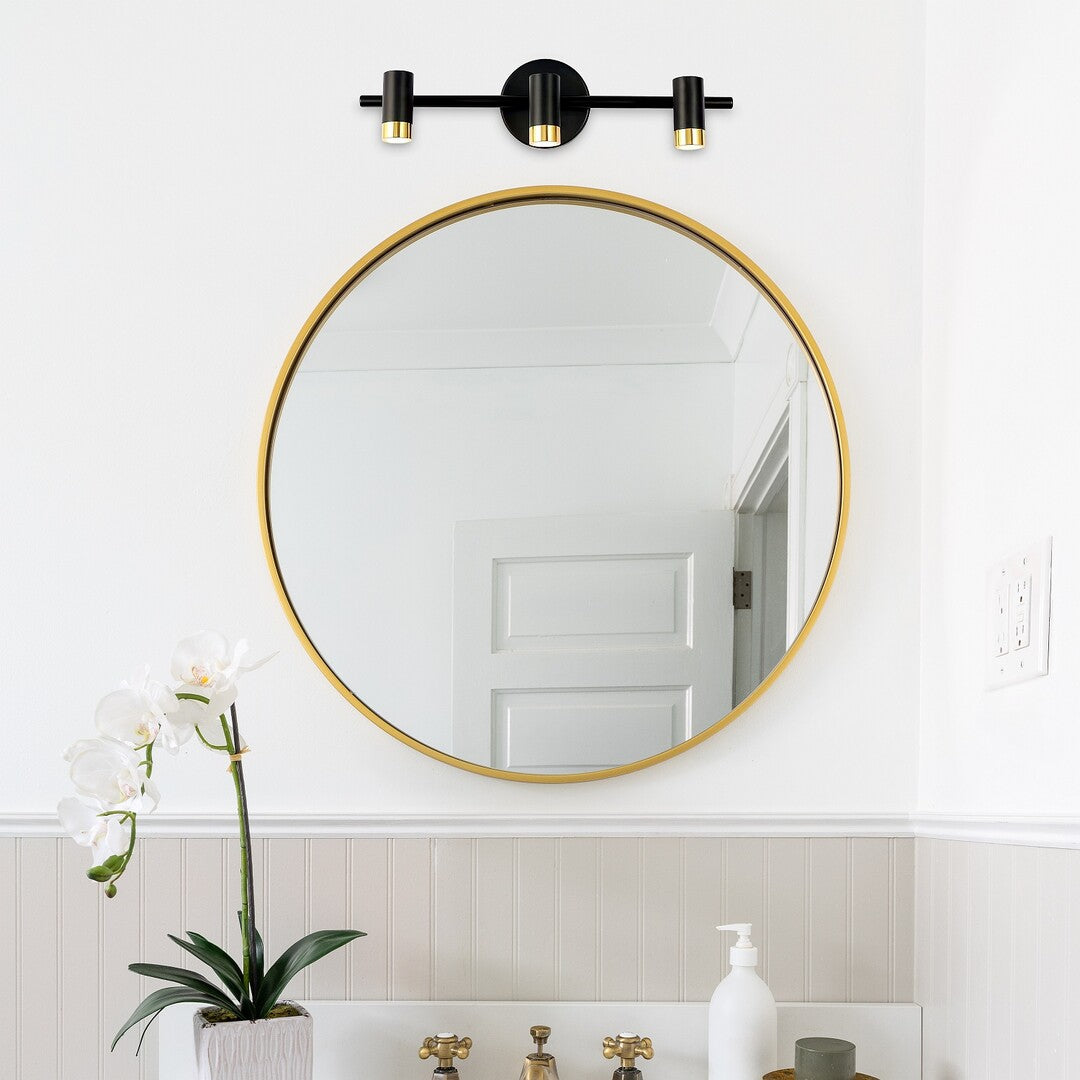 Aplica LED baie Kadir, negru/ auriu, 9W, 820lm, 4000K, IP44, Rabalux, 75042