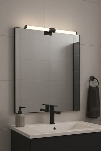 Aplica baie LED Zain, negru, 6W, 590lm, 4000K, L.40cm, IP44, Rabalux, 75043