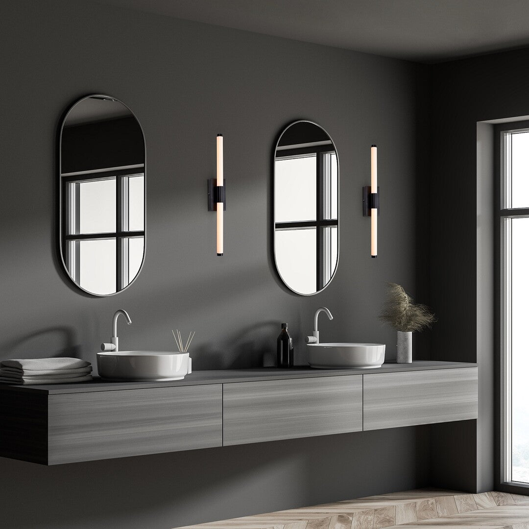 Aplica baie Tilora, negru, LED 8W, 790lm, 4000K, IP44, Rabalux, 75045