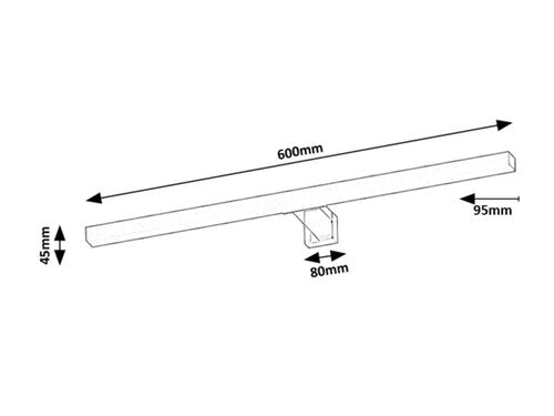 Lampa baie LED Oliro, alb, 9W, 1000lm, 4000K, L.60cm, IP44, Rabalux, 75049