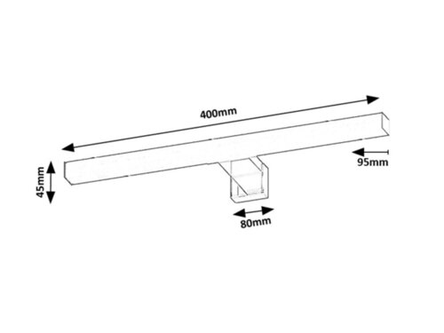 Lampa baie LED Oliro, negru, 6W, 640lm, 4000K, L.40cm, IP44, Rabalux, 75051