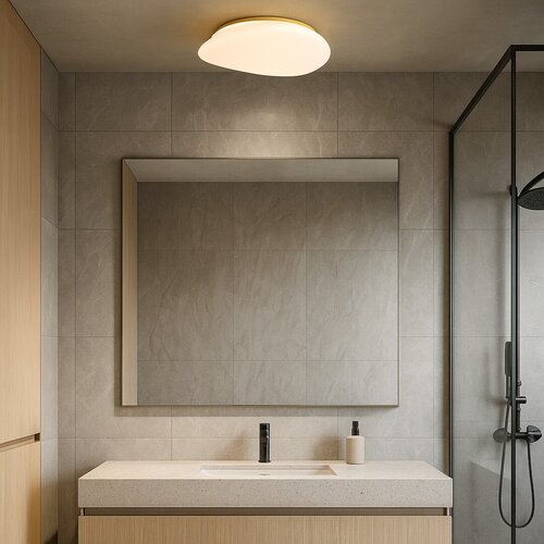 Plafoniera baie LED Caliope, auriu, 24W, 1700lm, 4000K, D.41cm, IP44, Rabalux, 75053