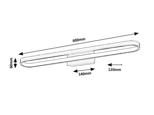 Aplica baie LED Odran, auriu, 18W, 1350lm, 4000K, L.60cm, IP44, Rabalux, 75056