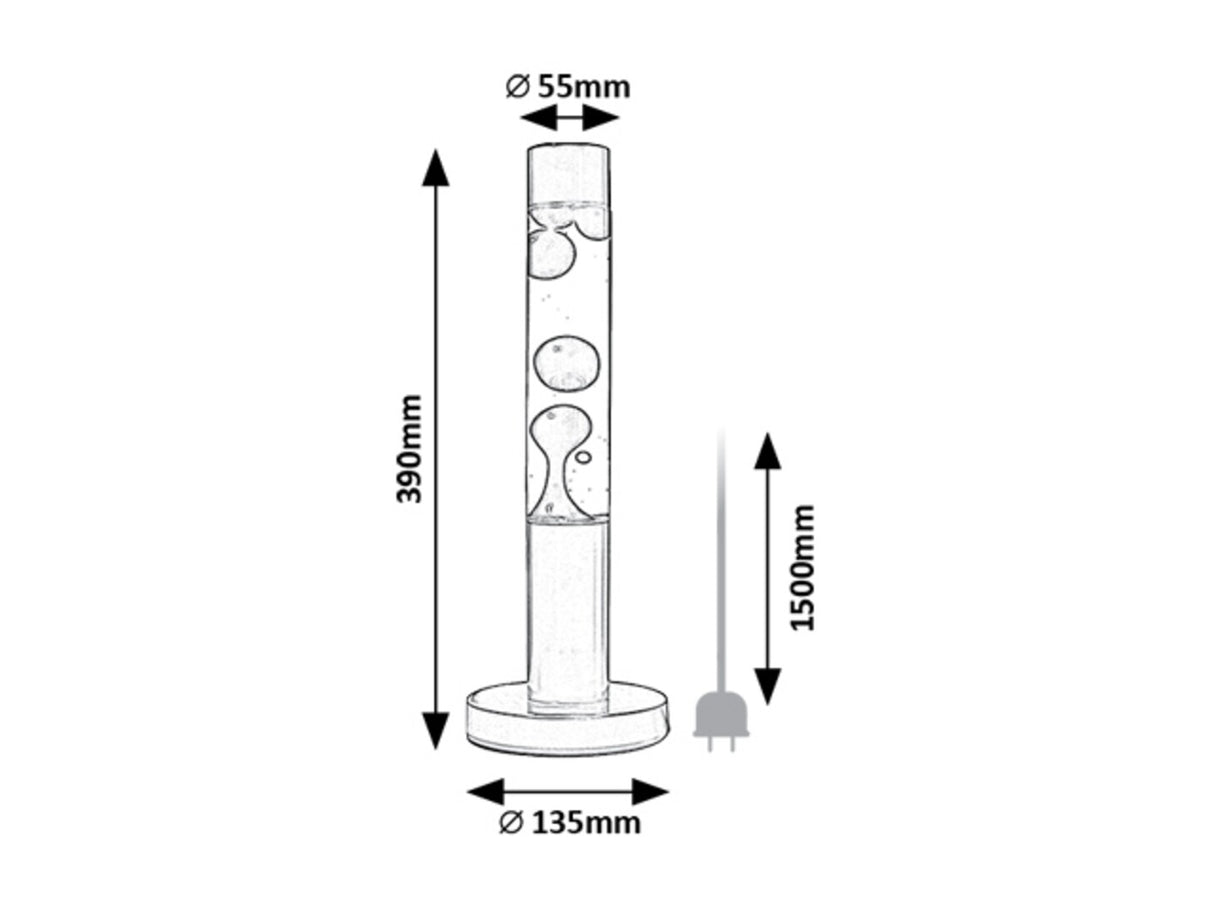 Veioza lava Lavastic, negru, LED 25W, D.5,5,IP20, Rabalux, 76027