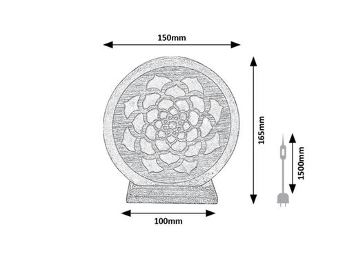 Veioza din sare Mandali portocaliu, 1xE14, H.16,5cm, IP20, Rabalux, 76031
