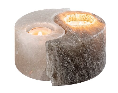 Suport lumanari din sare Soluna, negru/alb, D.12cm, IP20, Rabalux, 76034