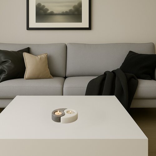 Suport lumanari din sare Soluna, negru/alb, D.12cm, IP20, Rabalux, 76034