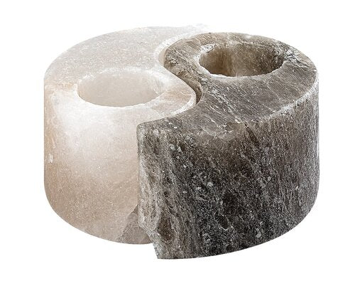 Suport lumanari din sare Soluna, negru/alb, D.12cm, IP20, Rabalux, 76034