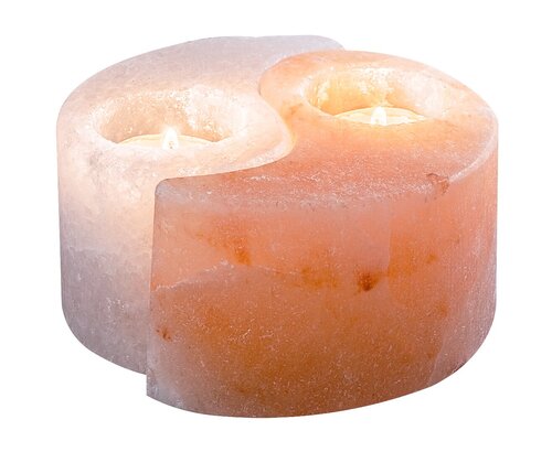 Suport lumanari din sare Soluna, portocaliu/alb, D.12cm, IP20, Rabalux, 76035
