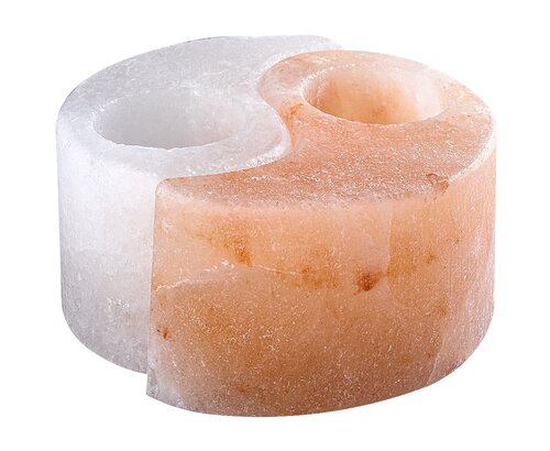 Suport lumanari din sare Soluna, portocaliu/alb, D.12cm, IP20, Rabalux, 76035