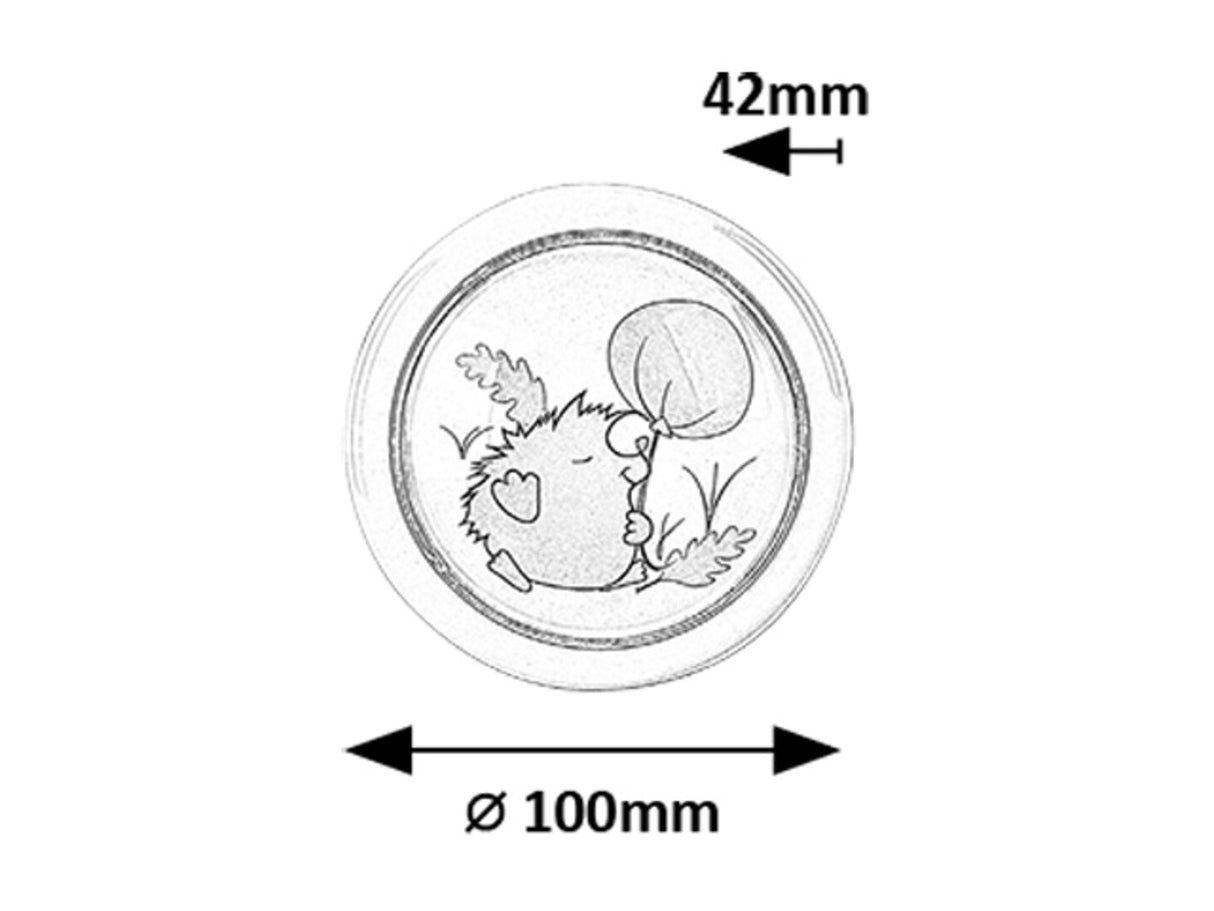 Lampa de veghe pentru copii Hedgy, alb, LED 0,3W, D.10,IP20, Rabalux, 76072