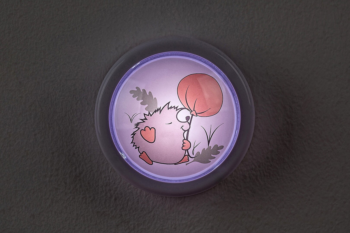 Lampa de veghe pentru copii Hedgy, alb, LED 0,3W, D.10,IP20, Rabalux, 76072