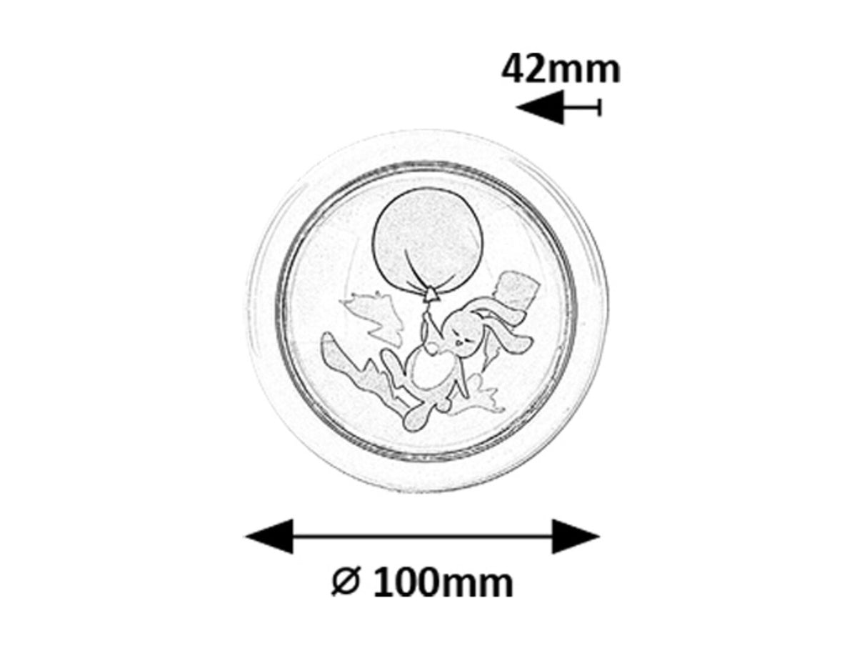 Lampa de veghe pe baterii pentru copii Hopply, alb, LED 0,3W, D.10,IP20, Rabalux, 76073