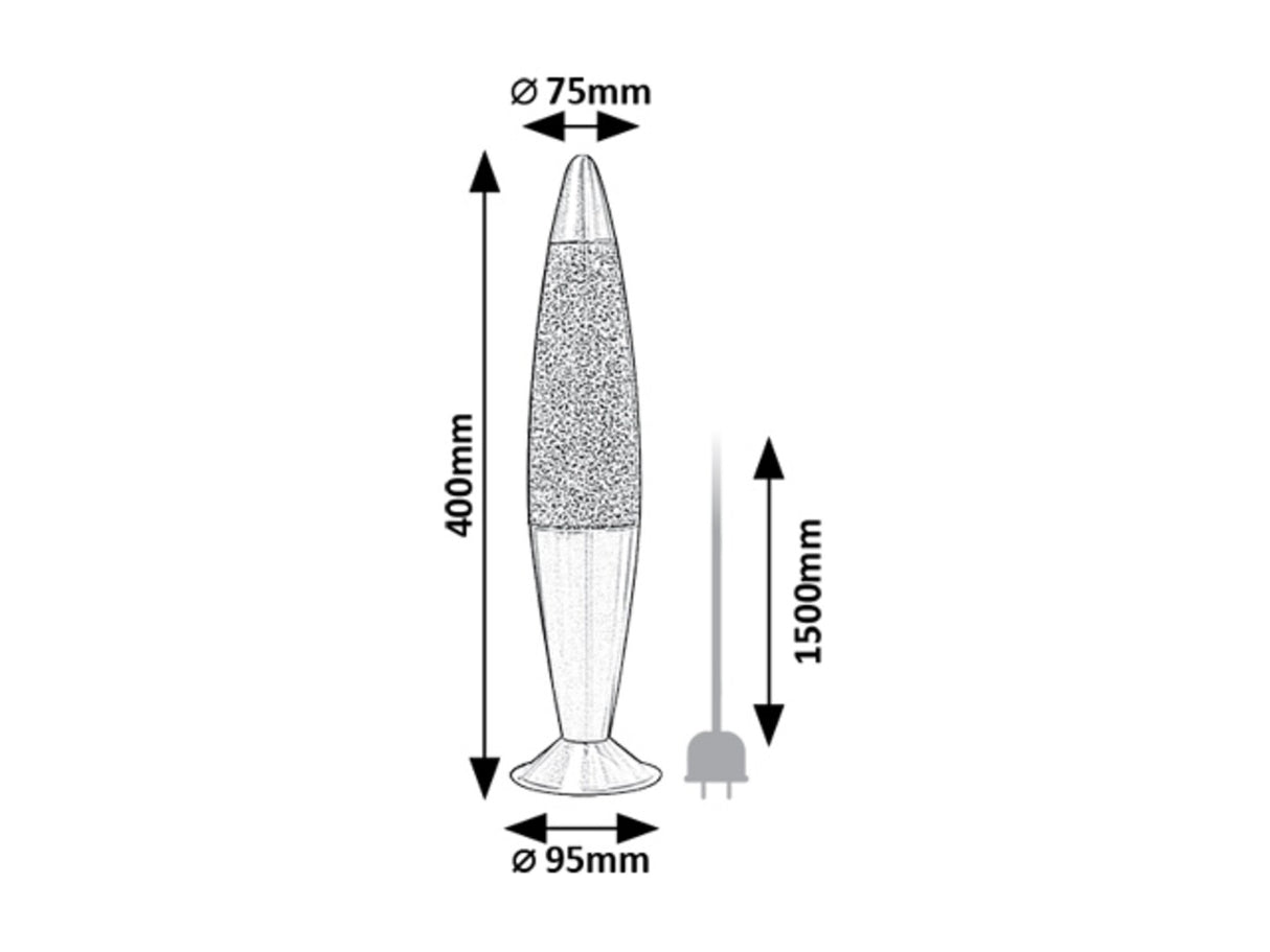 Veioza LED copii Glitter2, argintiu, 25W, D.7,5,IP20, Rabalux, 76115
