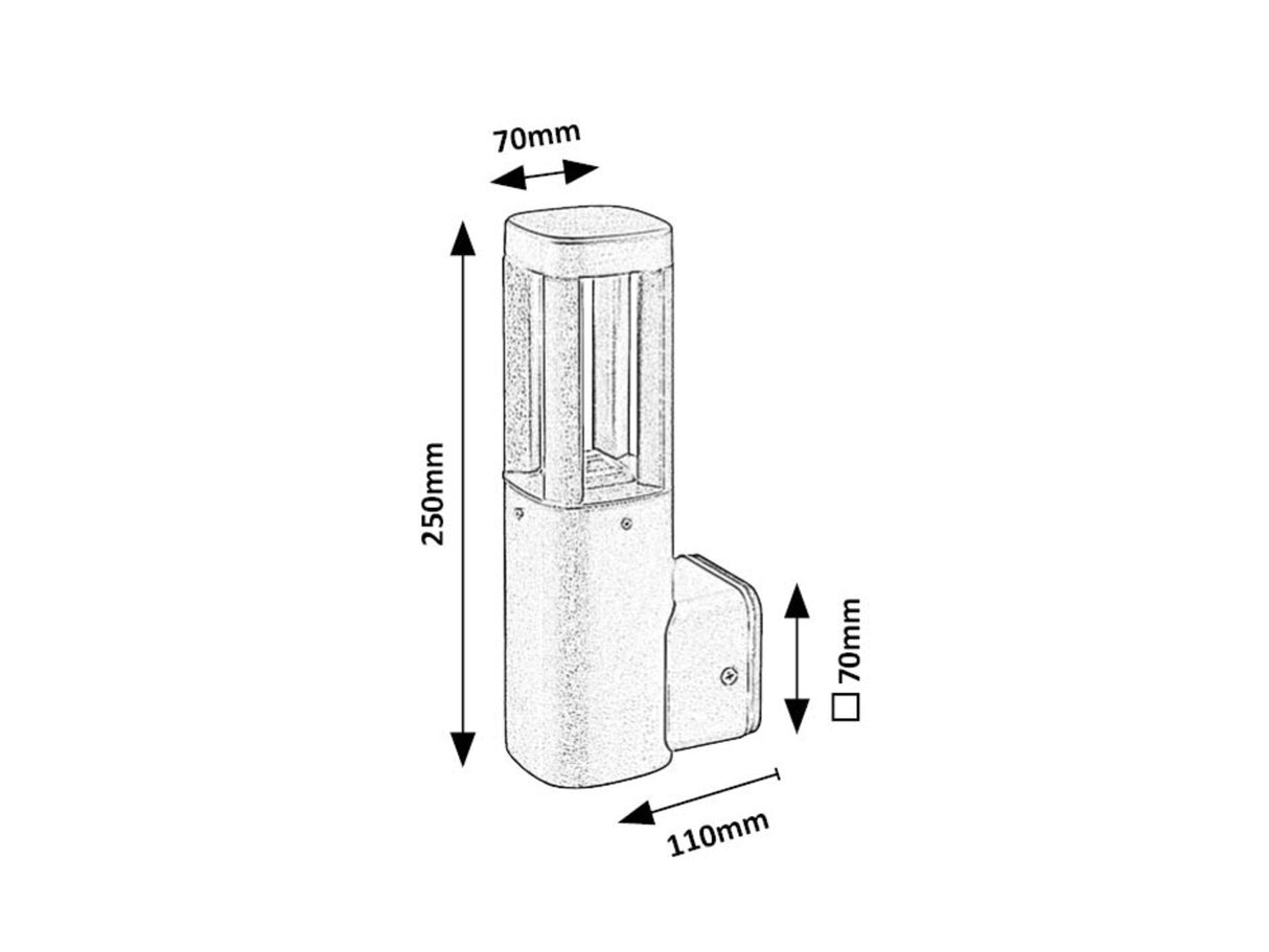 Aplica LED exterior Kalisz, antracit, 7W, 250lm, 3000K, IP54, Rabalux, 77033