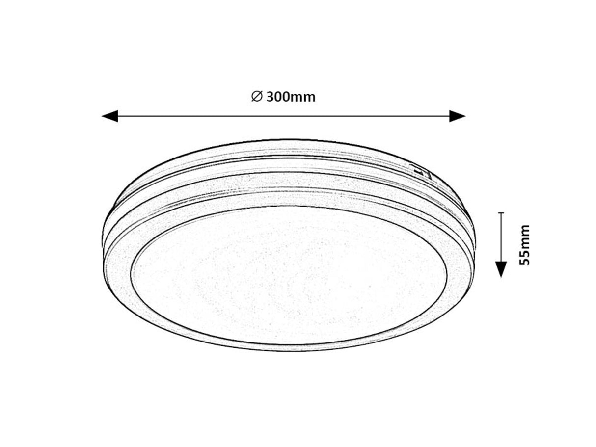 Plafoniera LED exterior Indre, negru, 28W, 2450lm, 3000K/4000K/6500K, IP54, Rabalux, 77035