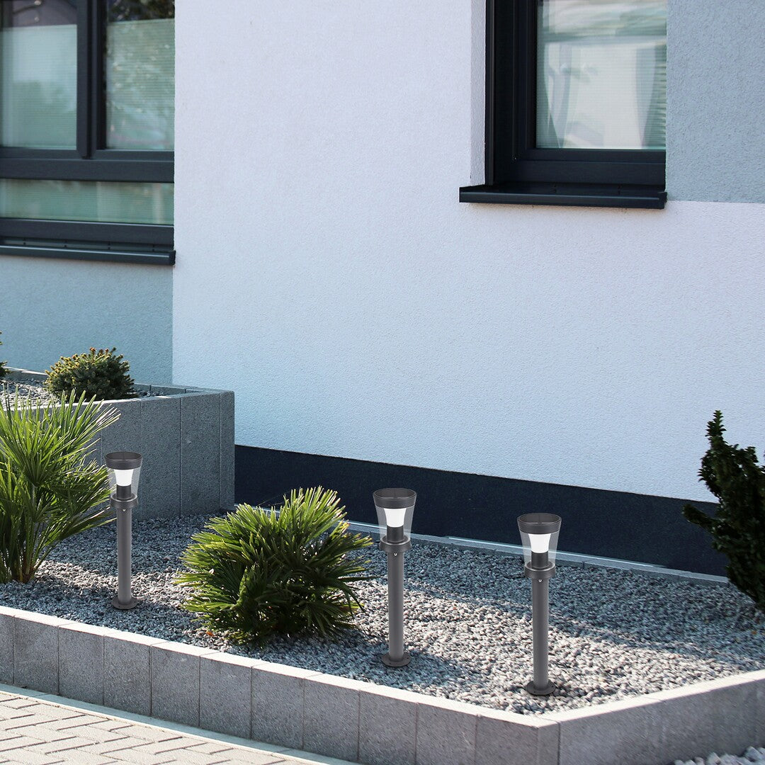 Stalp exterior LED solar Angers, gri, 3W, 3000lm, 4000K, H.63cm, IP65, Rabalux, 77038