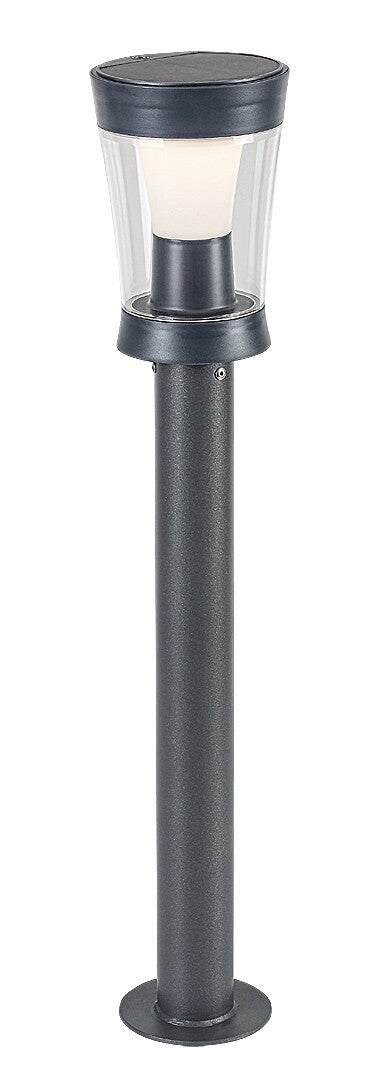 Stalp exterior LED solar Angers, gri, 3W, 3000lm, 4000K, H.63cm, IP65, Rabalux, 77038
