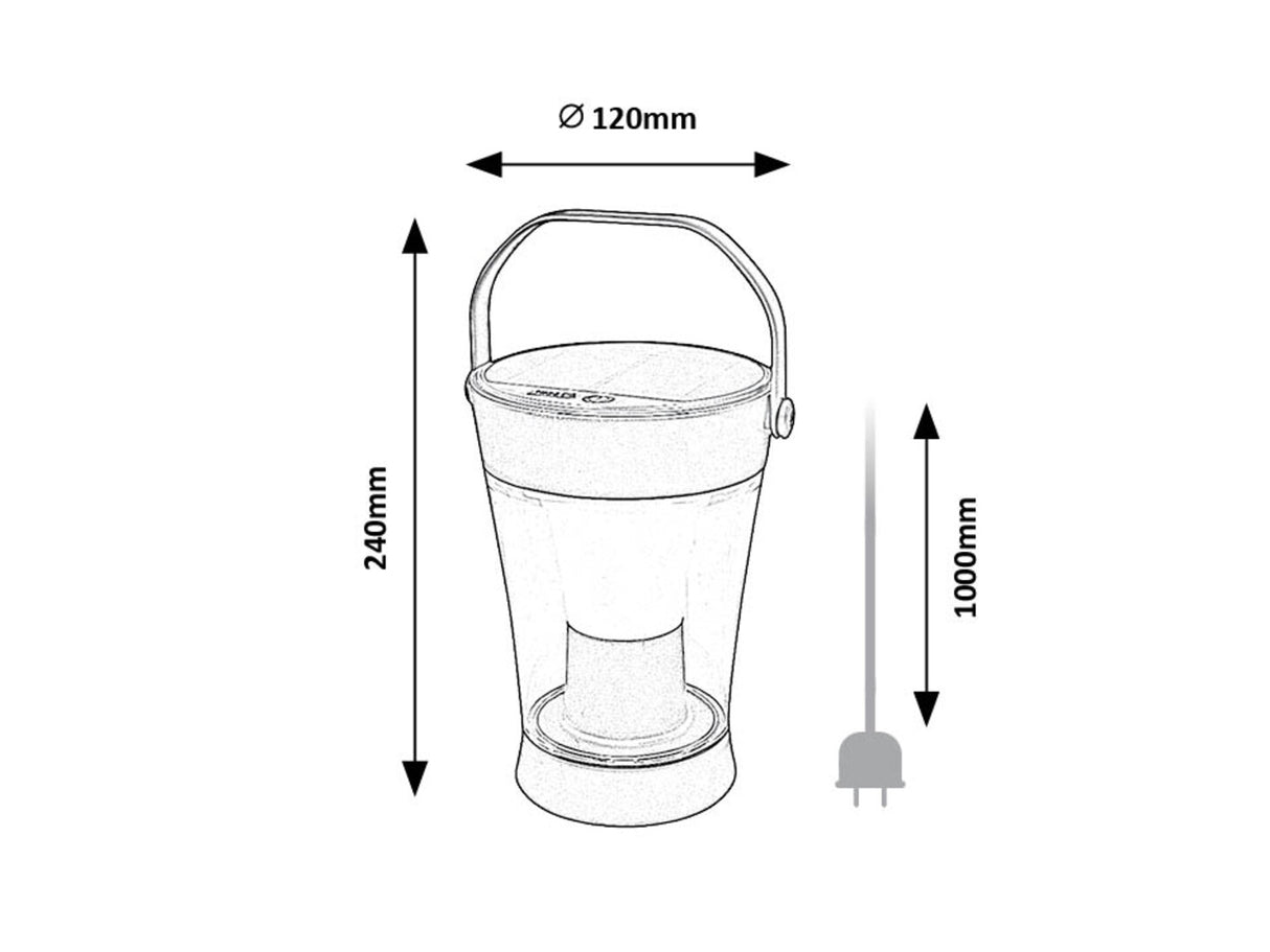 Veioza LED exterior solara Angers, gri, 3W, RGB, IP54, Rabalux, 77039