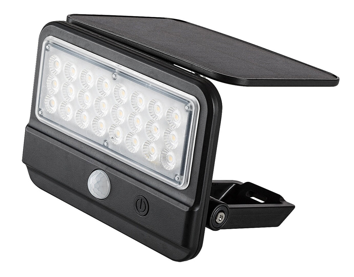Aplica LED exterior solara Flaxton, negru, 7W, 700lm, 4000K, IP54, Rabalux, 77040