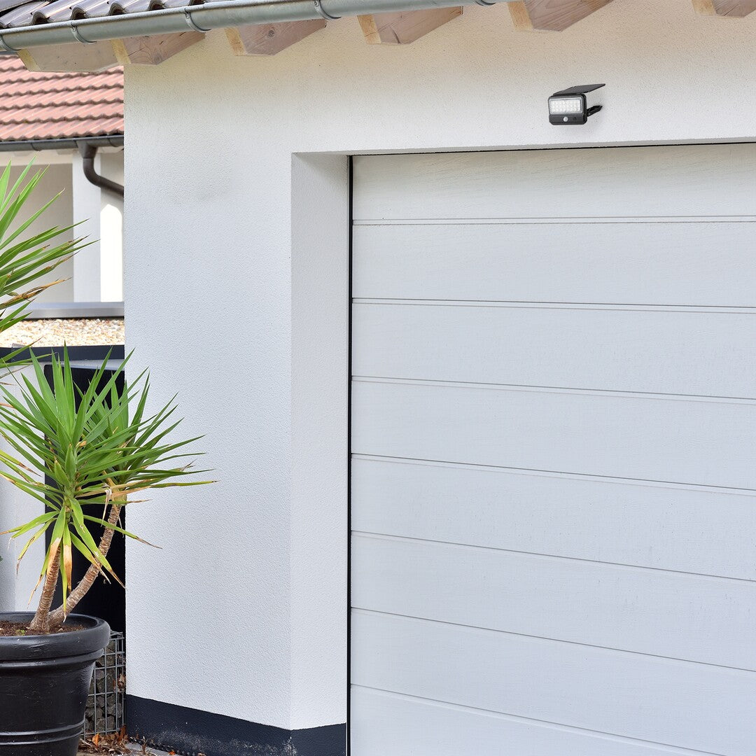 Aplica LED exterior solara Flaxton, negru, 7W, 700lm, 4000K, IP54, Rabalux, 77040