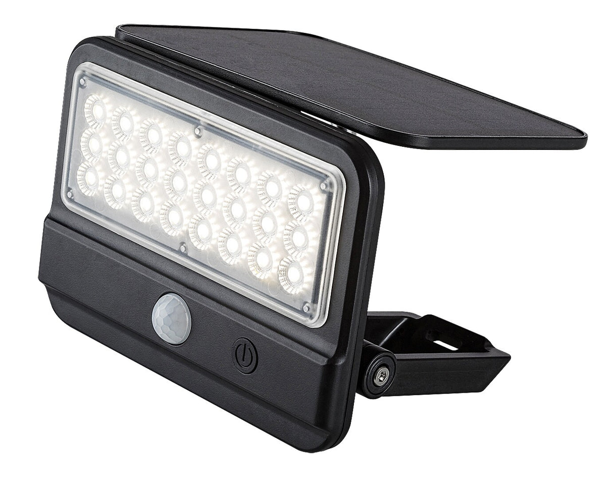 Aplica LED exterior solara Flaxton, negru, 7W, 700lm, 4000K, IP54, Rabalux, 77040