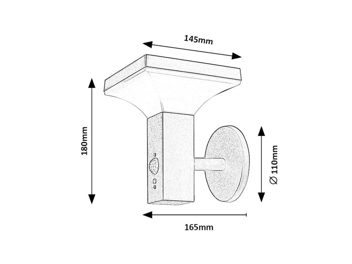 Aplica LED exterior solara Geleen, negru, 4W, IP44, Rabalux, 77044