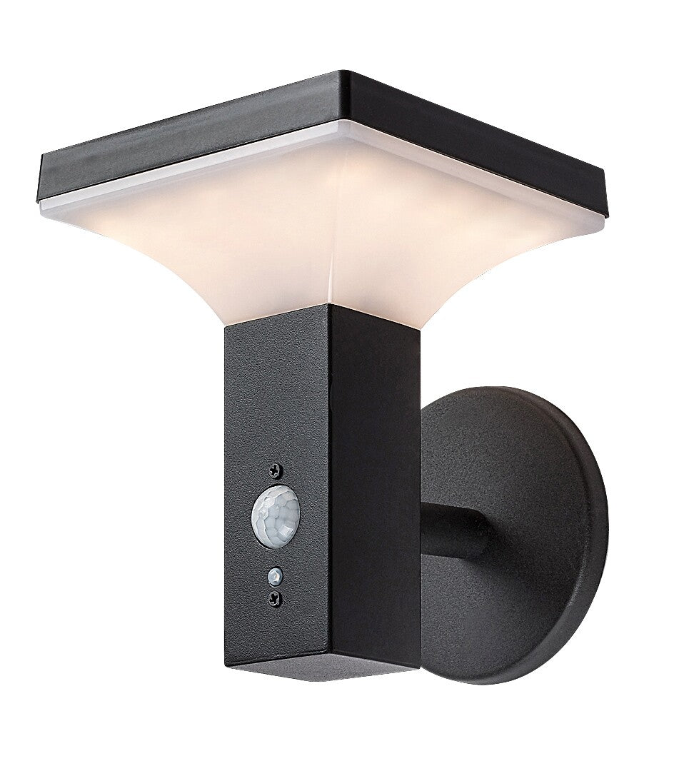 Aplica LED exterior solara Geleen, negru, 4W, IP44, Rabalux, 77044