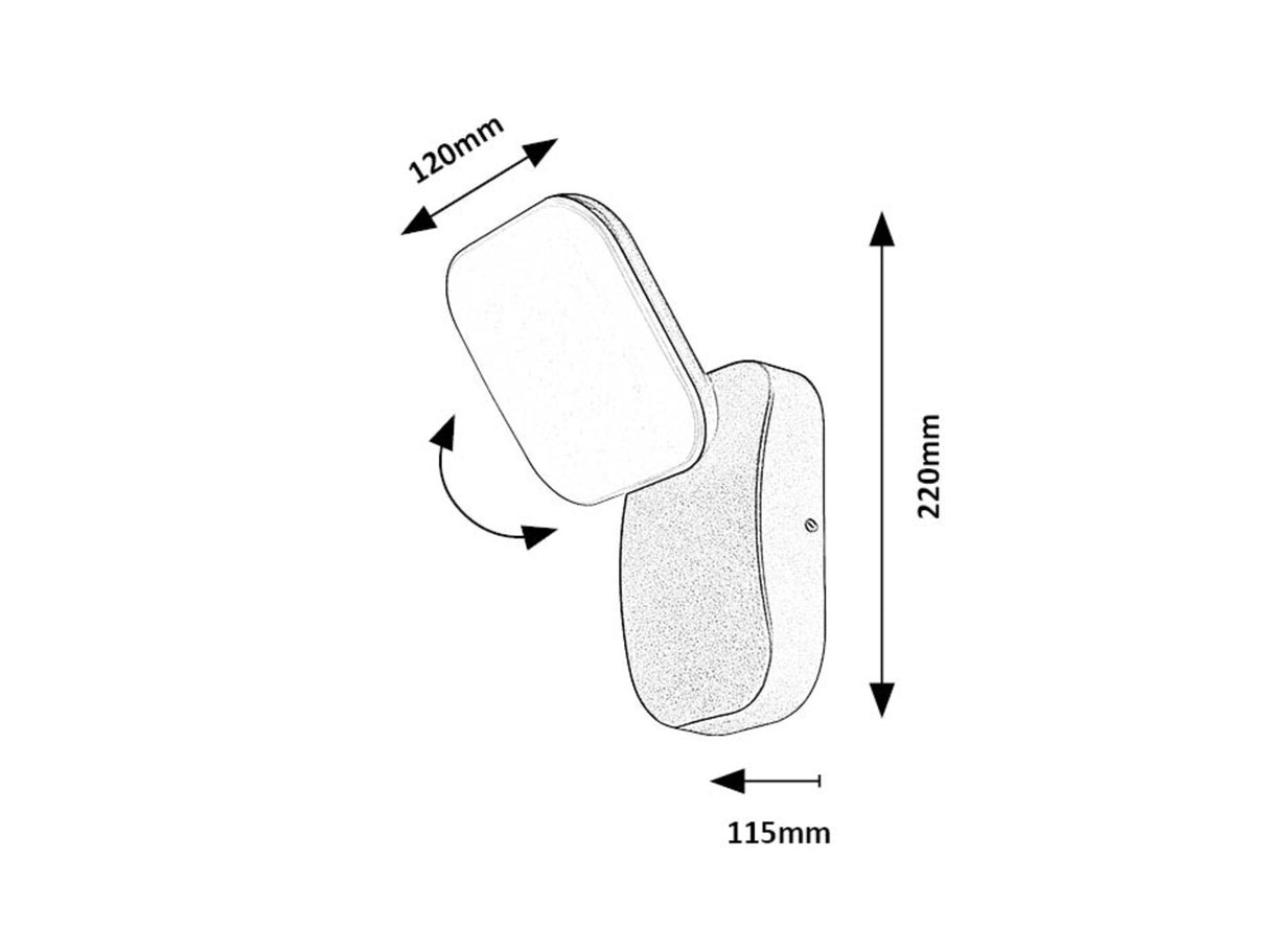 Aplica LED exterior Odiel, negru, 12W, 800lm, 3000K, IP44, Rabalux, 77057