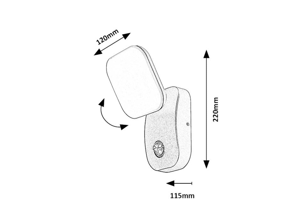 Aplica LED exterior Odiel, negru, 12W, 850lm, 3000K, IP44, Rabalux, 77058
