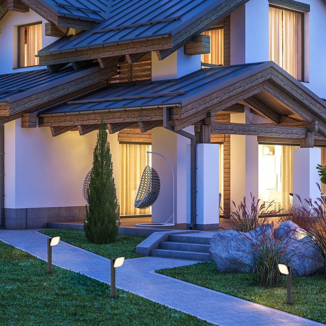 Stalp exterior LED Odiel, negru, 12W, 750lm, 3000K, H.50, IP44, Rabalux, 77059