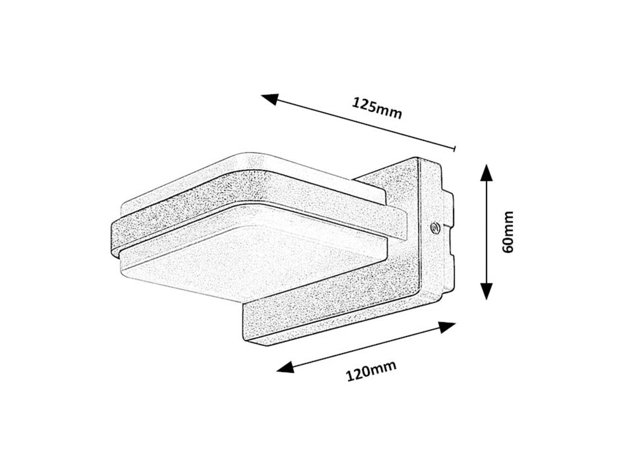 Aplica LED exterior Gendt, negru, 12W, 800lm, 3000K, IP44, Rabalux, 77061