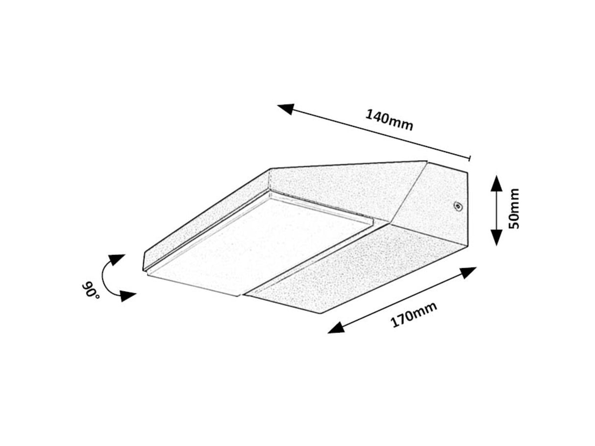 Aplica LED exterior Senica, negru, 13W, 540lm, 4000K, IP65, Rabalux, 77064