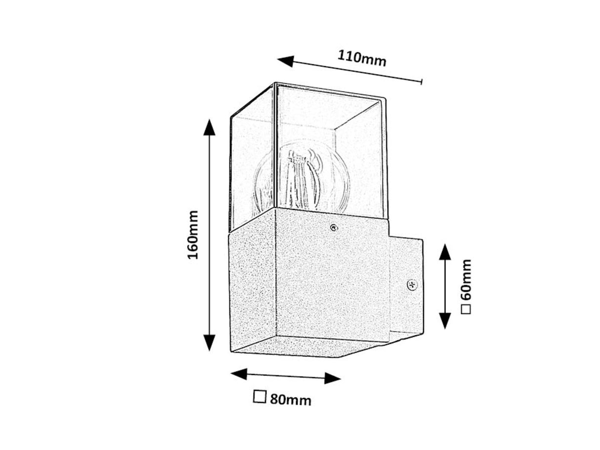 Aplica exterior Loanda, negru, 1 x E27, IP44, Rabalux, 77080
