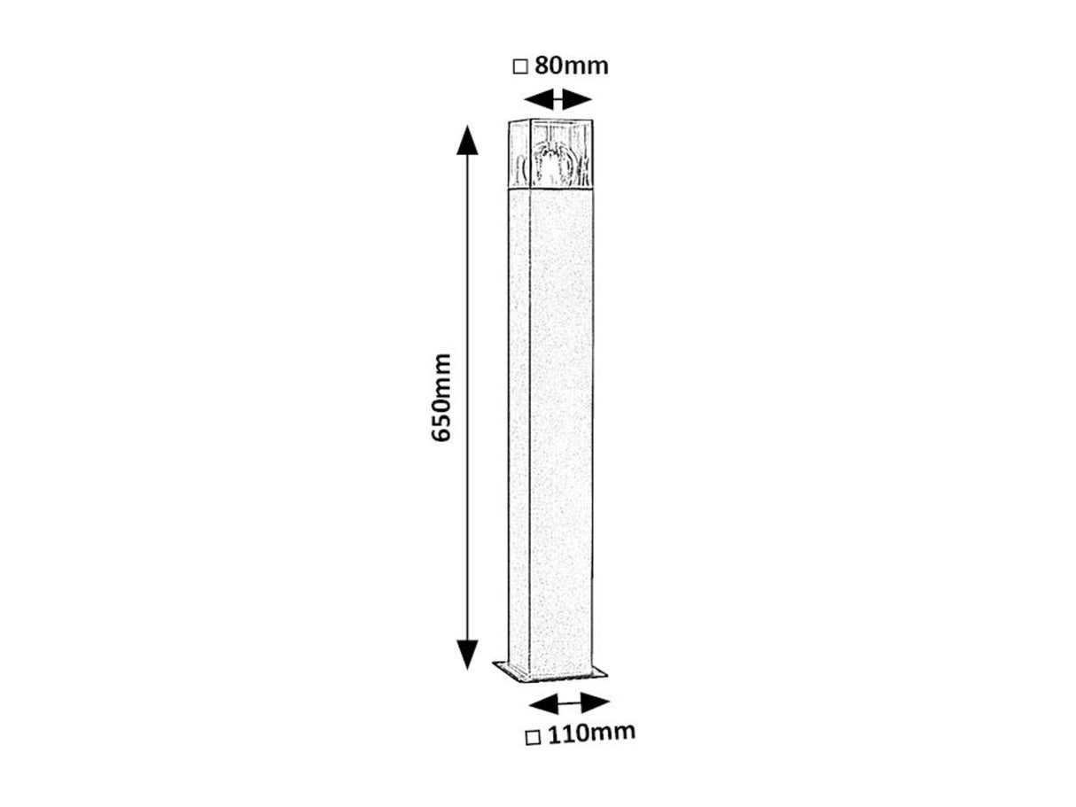 Stalp exterior Loanda, negru, 1 x E27, H.65, IP44, Rabalux, 77082