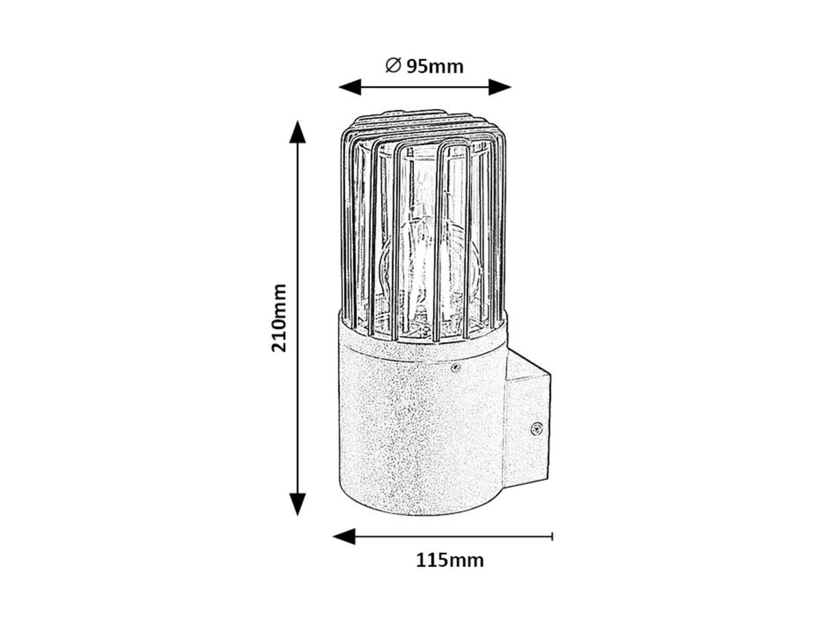 Aplica exterior Haren, negru, 1 x E27, IP54, Rabalux, 77083
