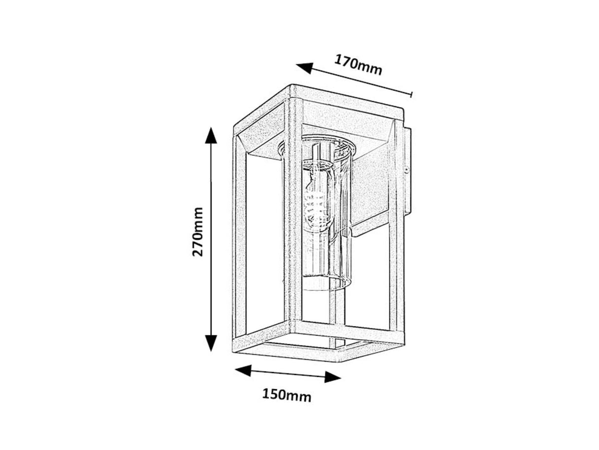 Aplica exterior Zernest , negru, 1 x E27, IP54, Rabalux, 77085