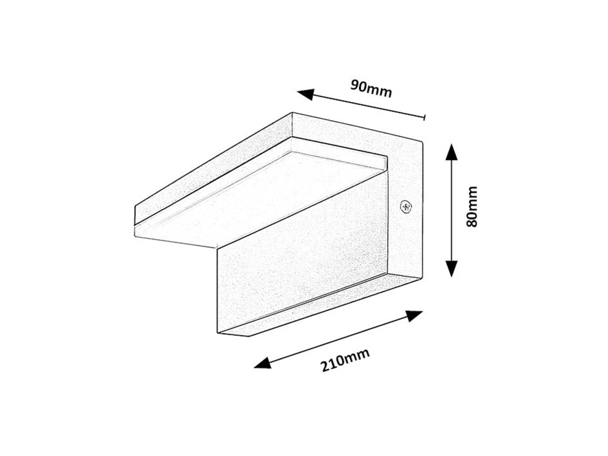 Aplica LED exterior Zaragoza, negru, 10W, 560lm, 4000K, IP54, Rabalux, 77092