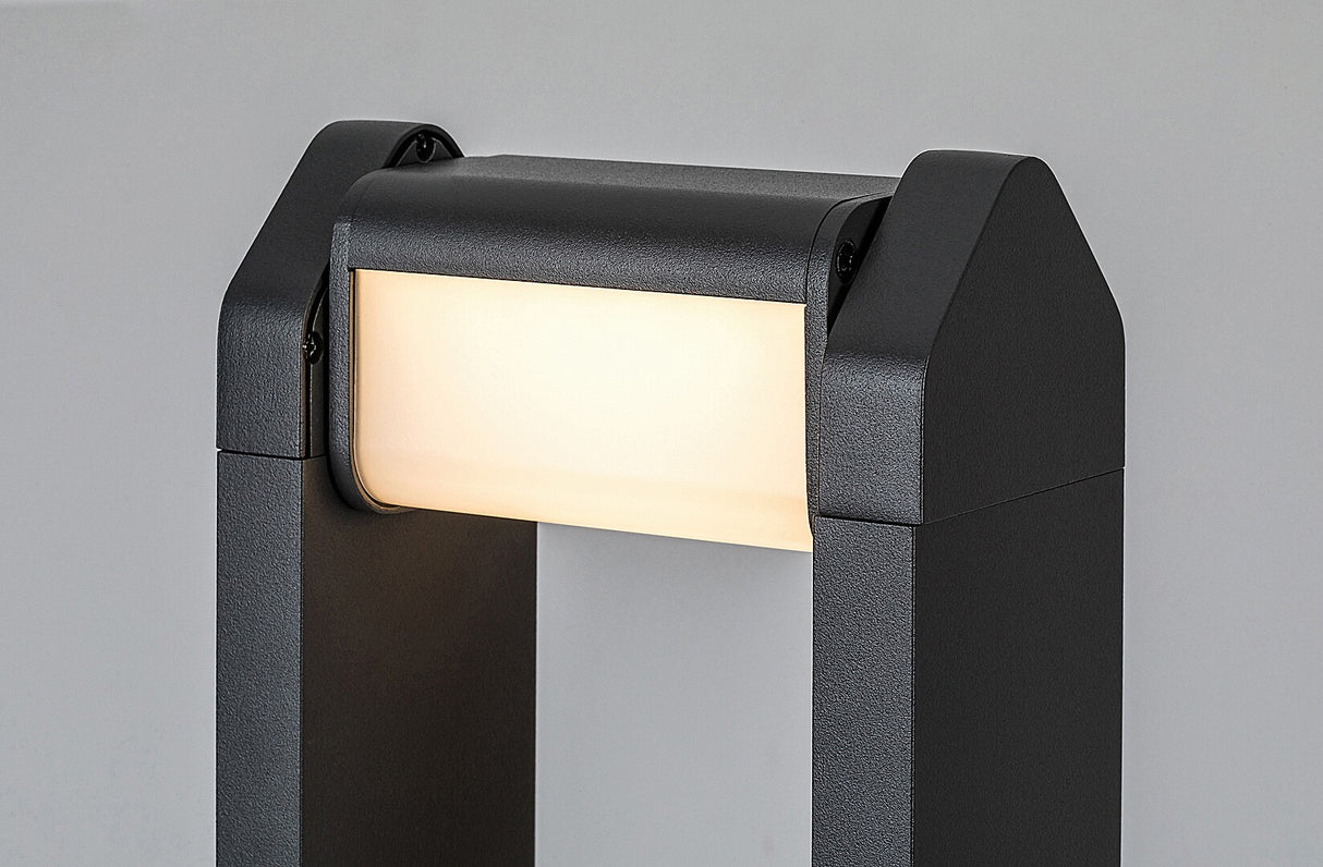 Stalp exterior LED Medna, antracit, 8W, 530lm, 3000K, H.65, IP54, Rabalux, 77104
