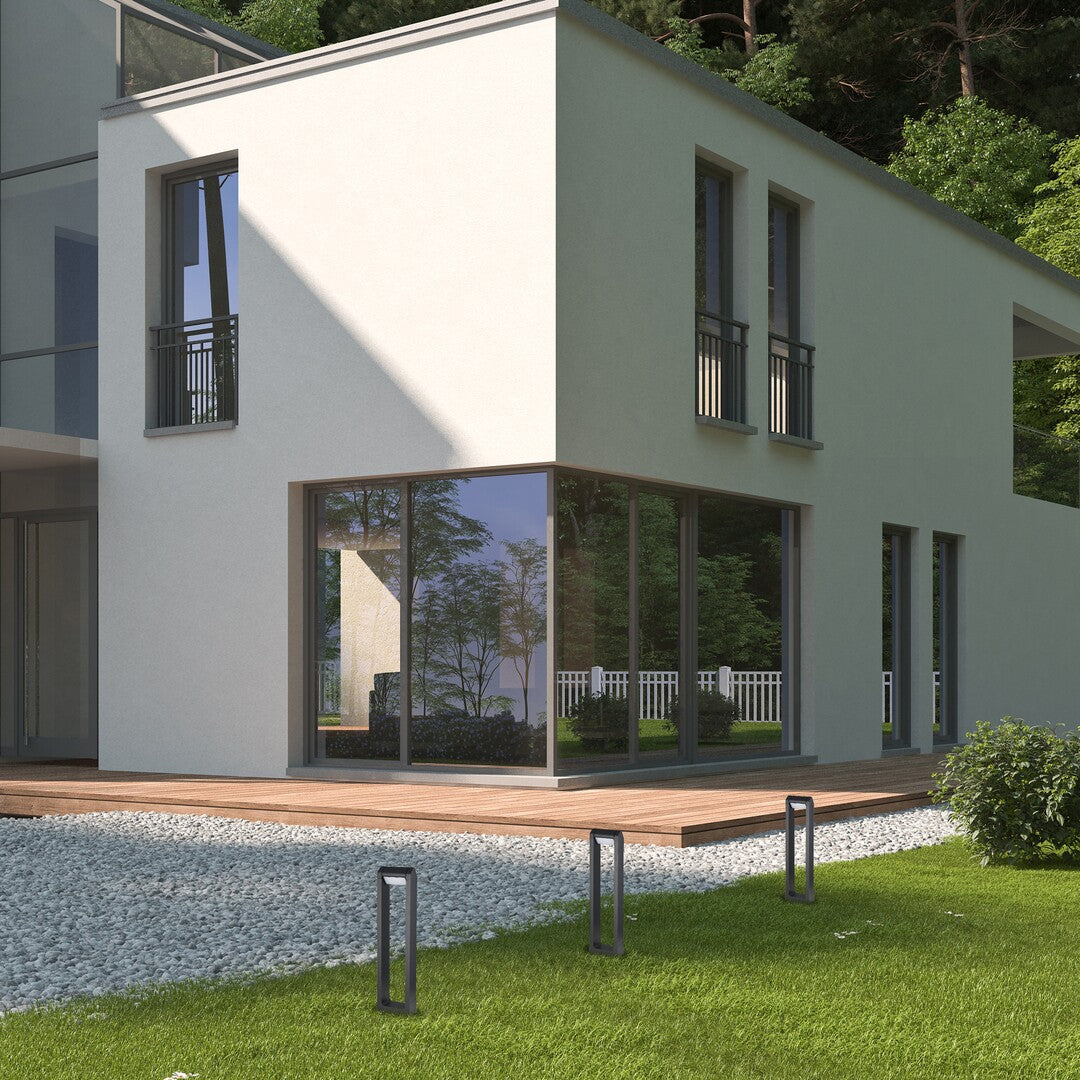 Stalp exterior LED Medna, antracit, 8W, 530lm, 3000K, H.65, IP54, Rabalux, 77104