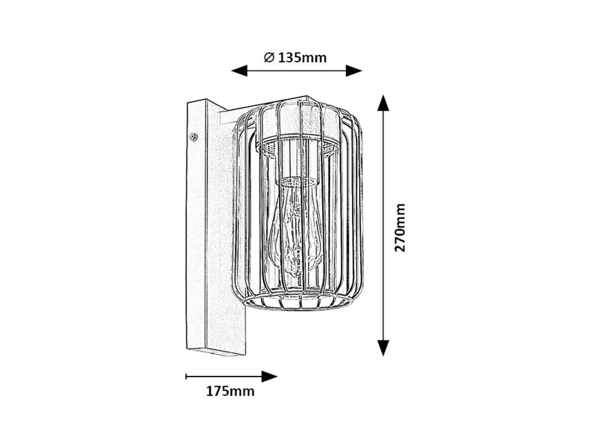 Aplica exterior Tarpa, negru, 1 x E27, IP44, Rabalux, 77106