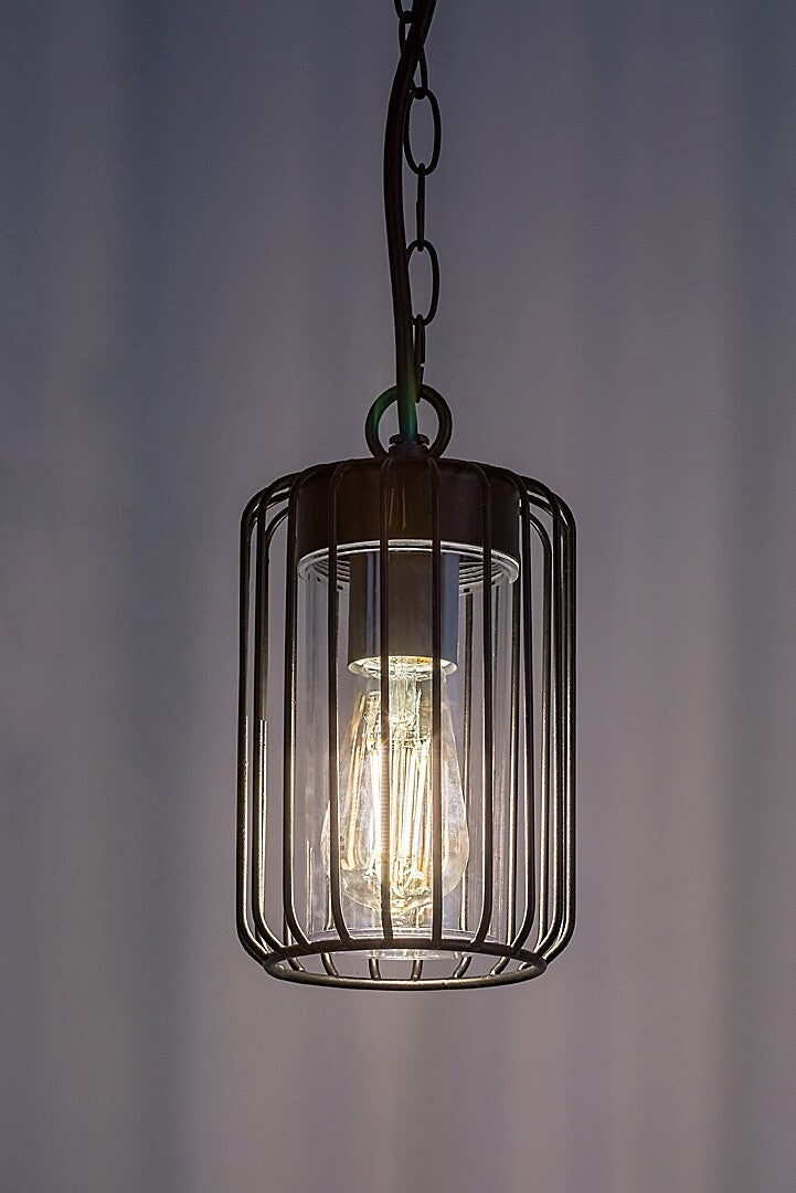 Lustra suspendata exterior Tarpa, negru, 1 x E27, IP44, Rabalux, 77107