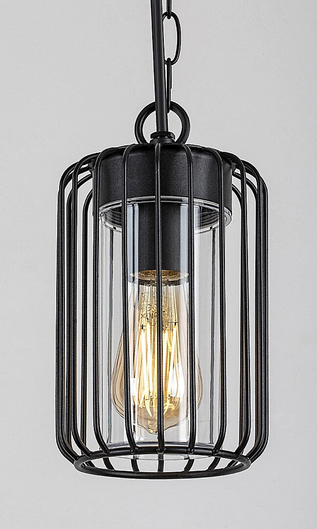 Lustra suspendata exterior Tarpa, negru, 1 x E27, IP44, Rabalux, 77107