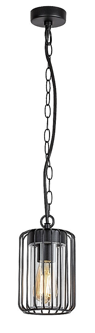 Lustra suspendata exterior Tarpa, negru, 1 x E27, IP44, Rabalux, 77107